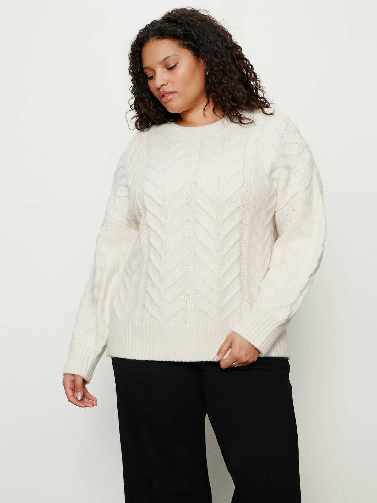 Snow Bunny Statement Sweater Chalk Extended Sizing - Image 4