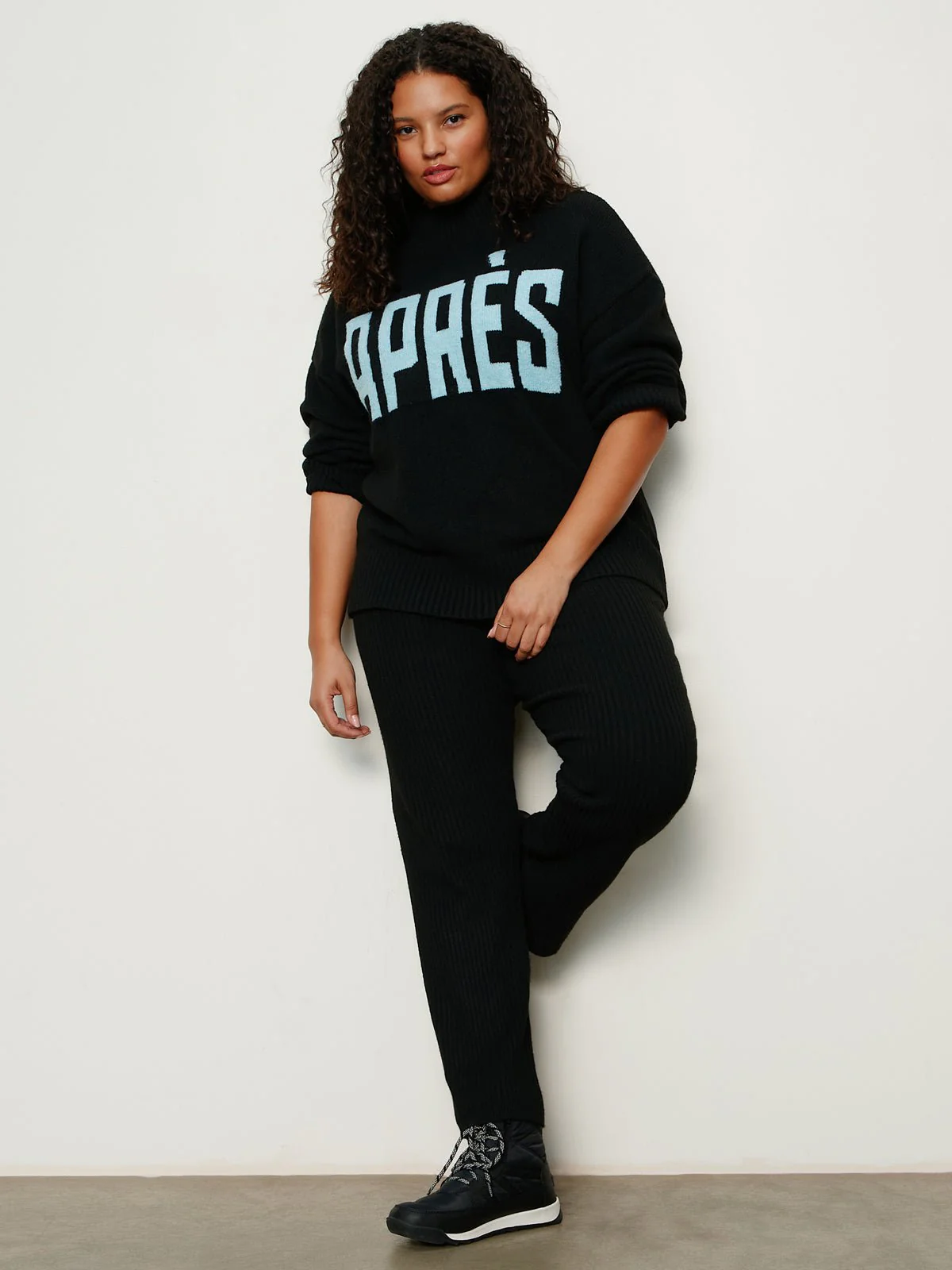 So Soft Ribbed Sweater Legging Black Extended Sizing - Image 2