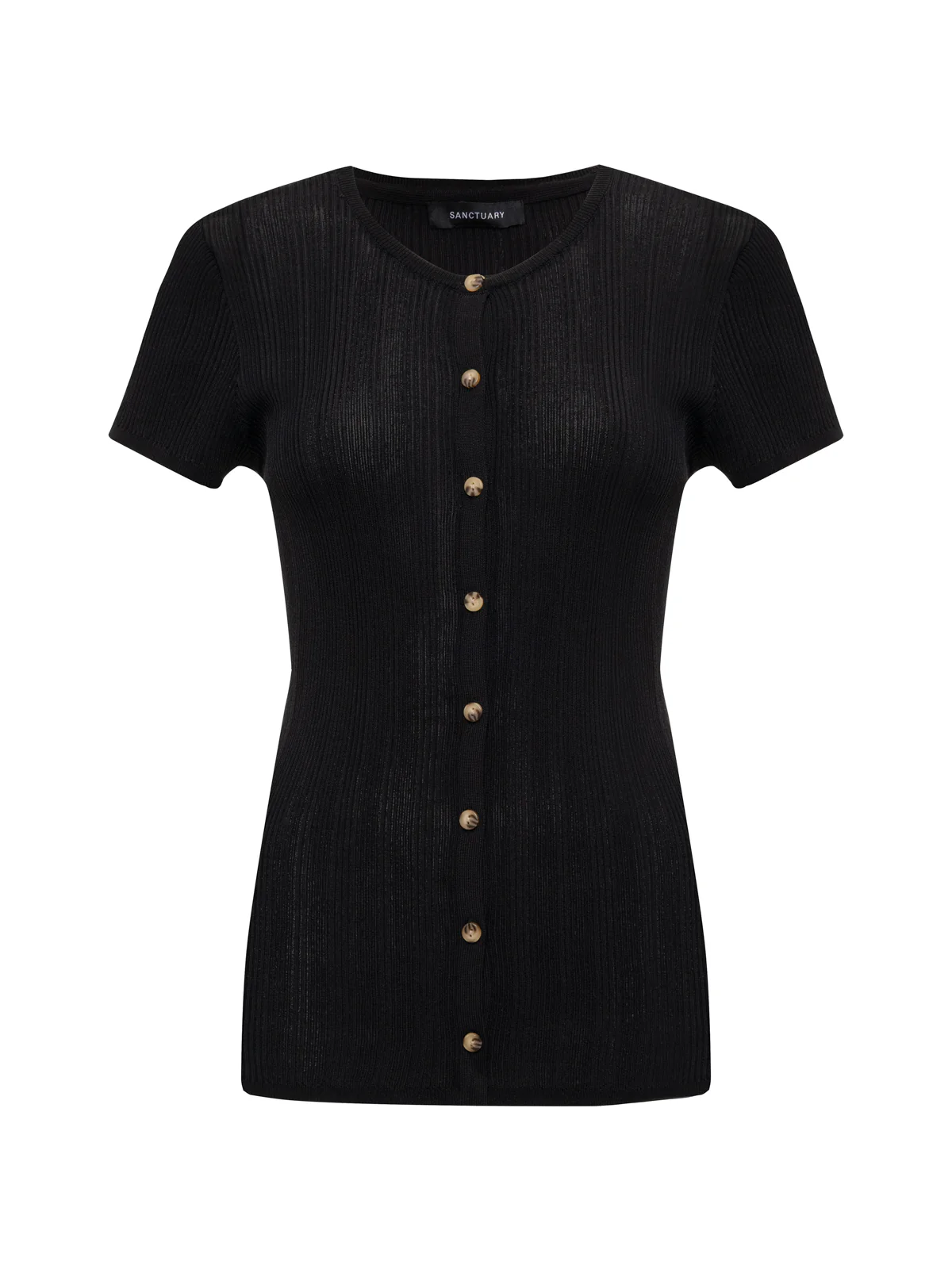 Soft Focus Ribbed Top Black - Image 6