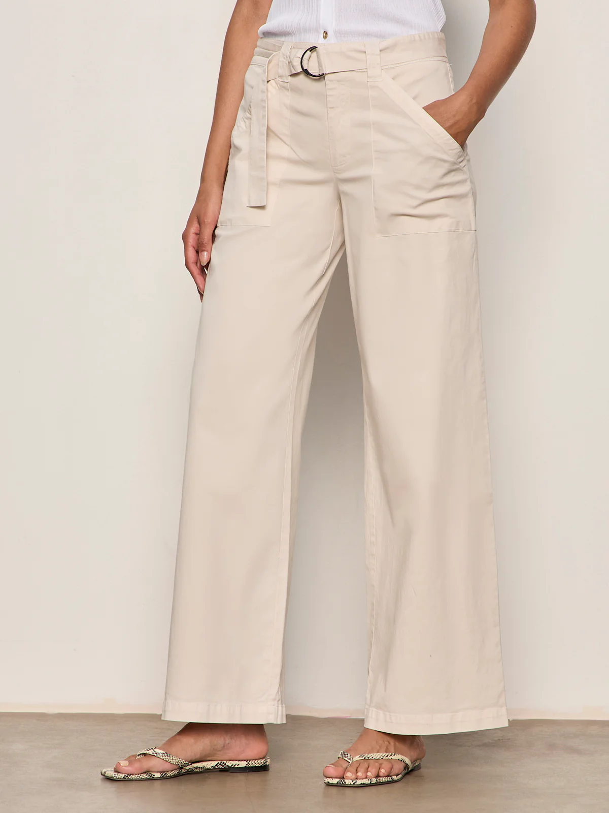 Soft Polished Wide Leg Pant Summer Sand - Image 3