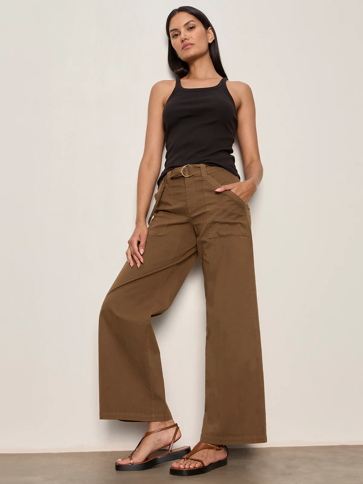 Soft Polished Wide Leg Pant Timber - Image 5
