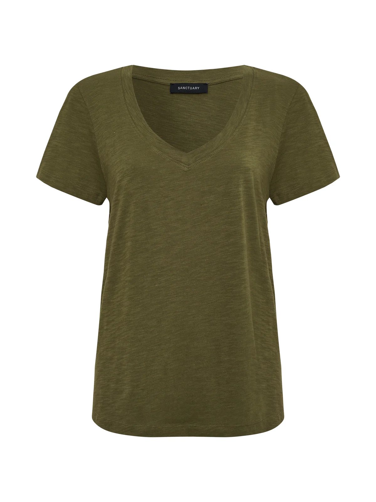 Soft V Neck Tee Burnt Olive - Image 5