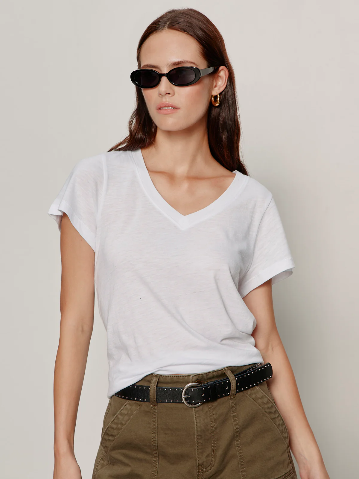 Soft V Neck Tee White - Image 3