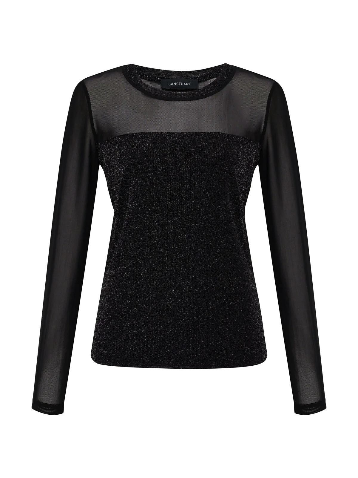 Sparkle Mesh Crew Tee Black - Image 6