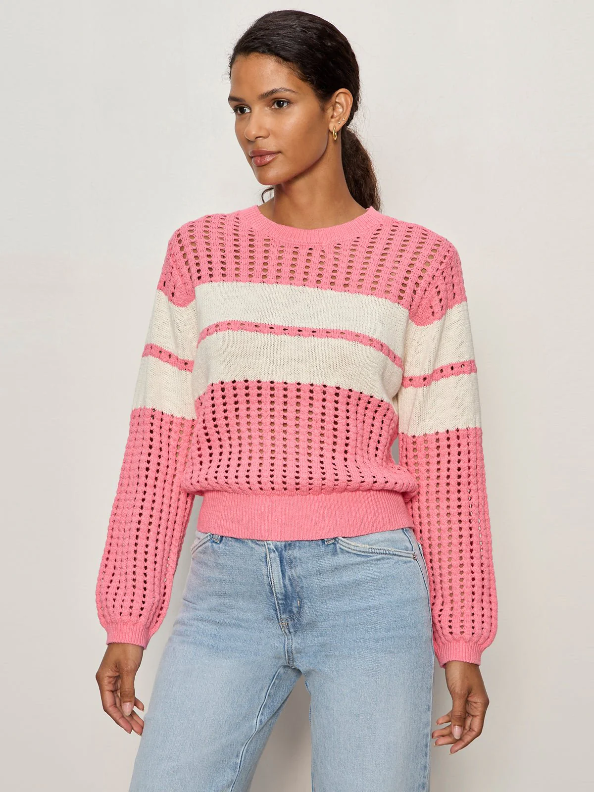 Sporty Openwork Popover Bloom Pink with Collagen Stripe - Image 3