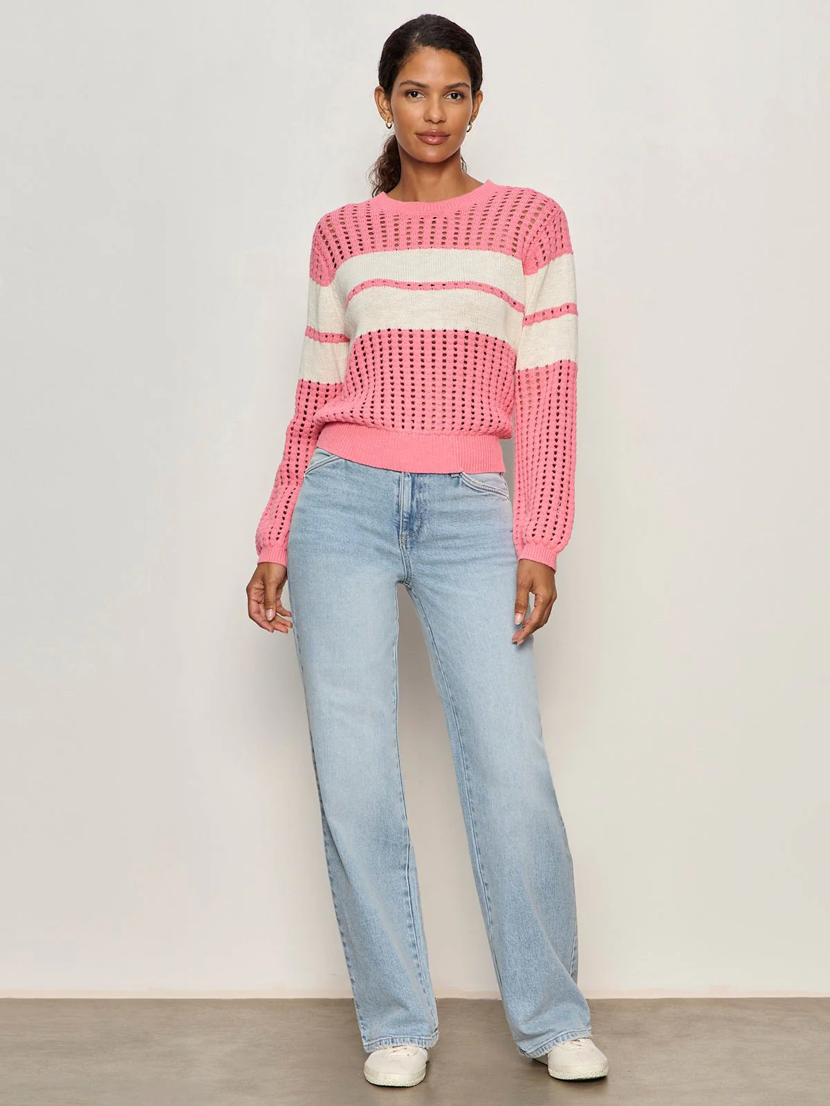 Sporty Openwork Popover Bloom Pink with Collagen Stripe - Image 6