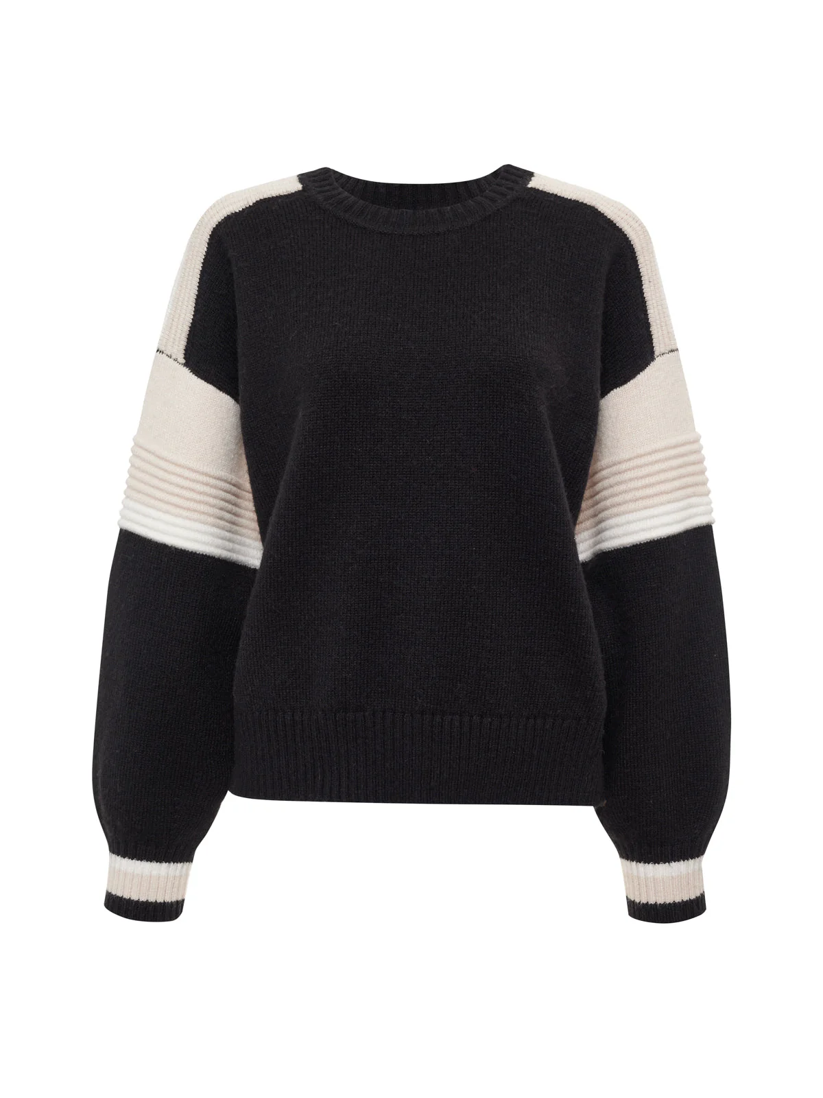 Sporty Stripe Crewneck Sweater Black Multi - Image 6