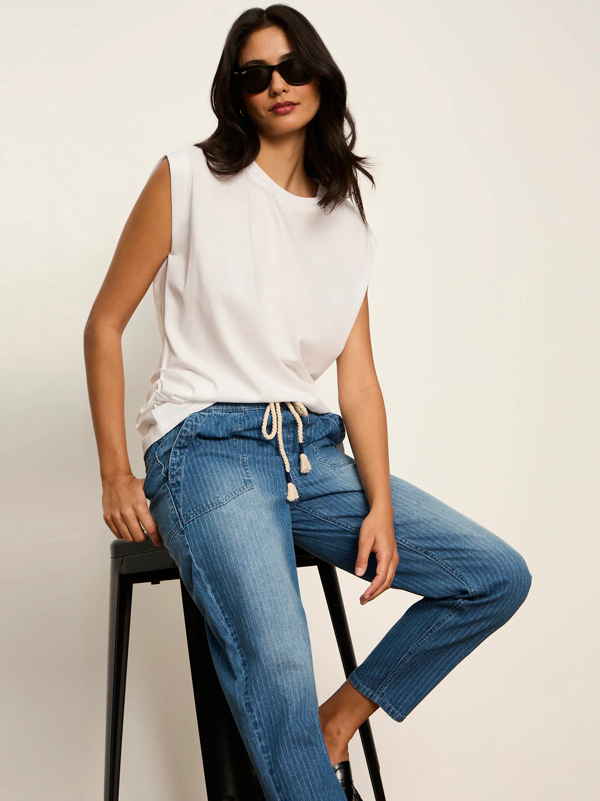 Stella Soft Barrel Jean Railroad Stripe - Image 8