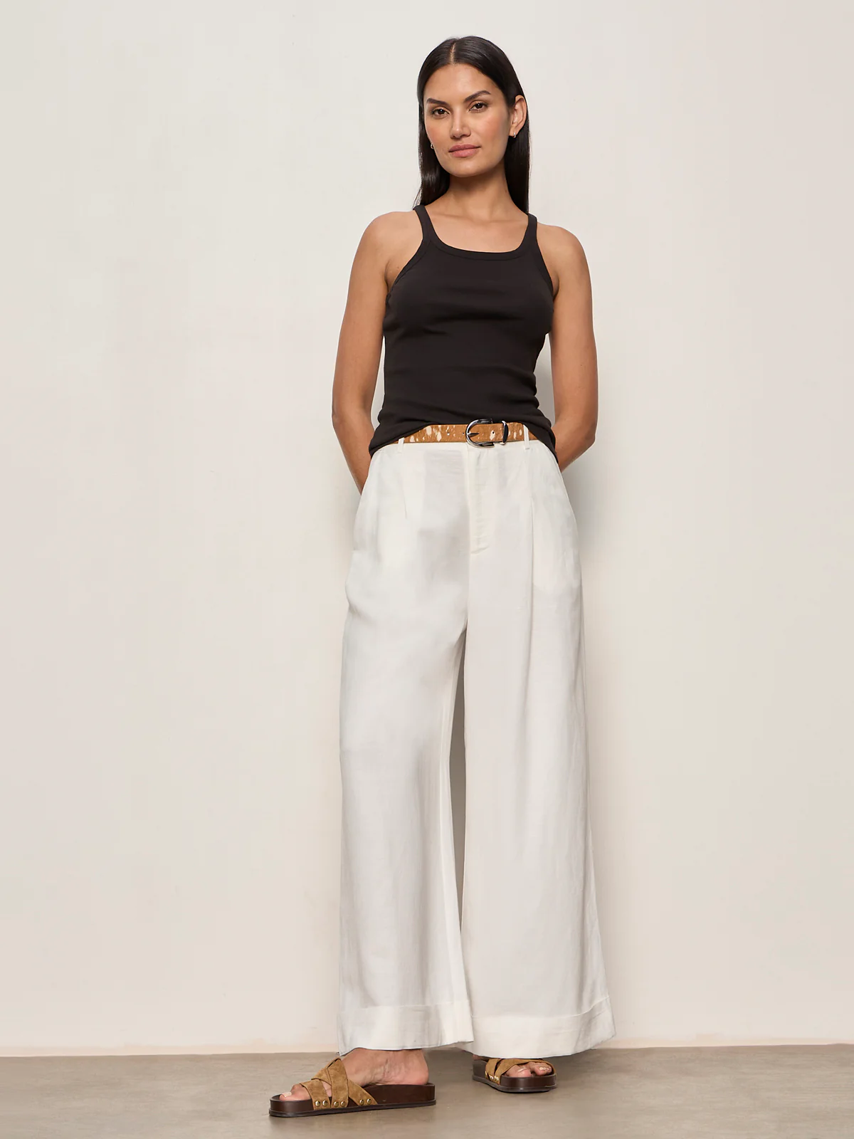 Terrace Linen Pant Chalk - Image 6