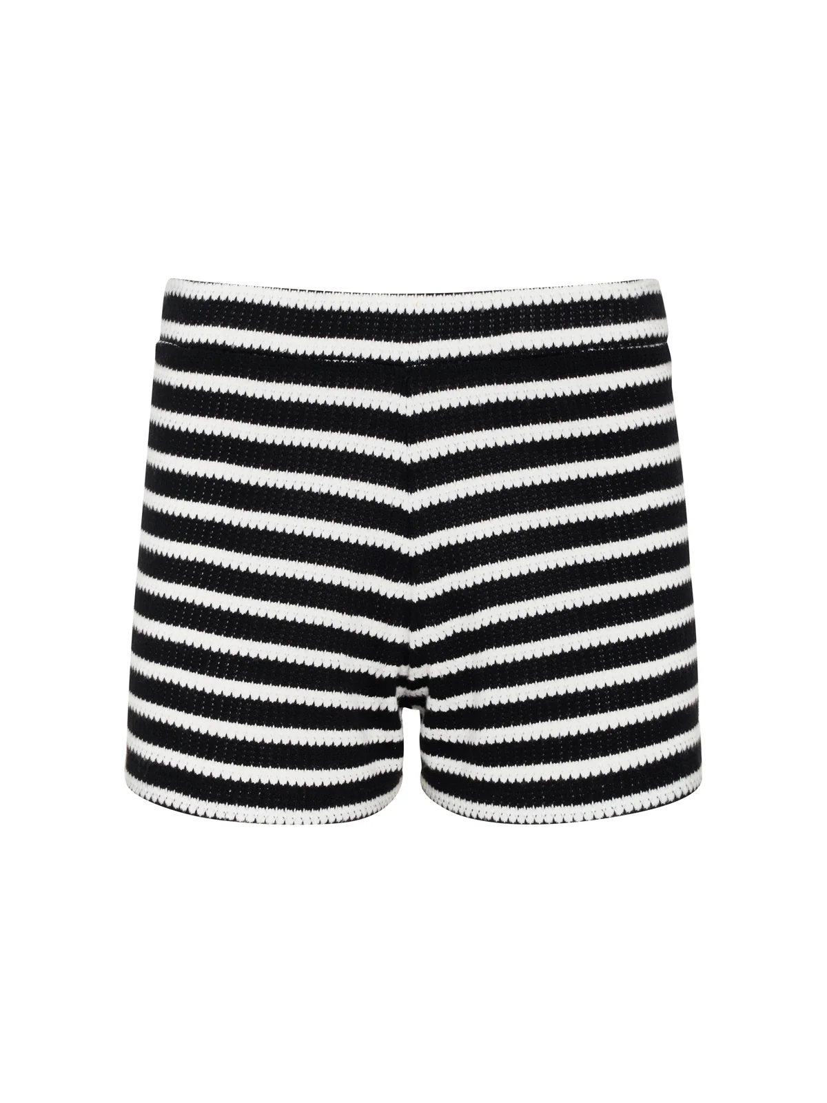 Textured Knit Short Black/Chalk Stripe - Image 5