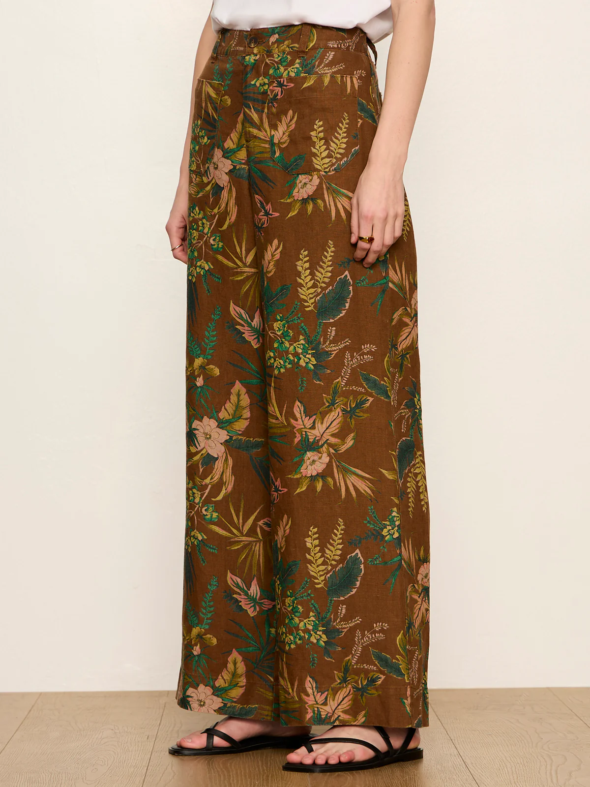 The Linen Marine Wide Leg Pant Vintage Ivy - Image 3