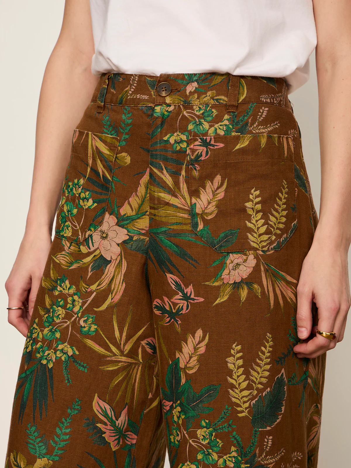 The Linen Marine Wide Leg Pant Vintage Ivy - Image 4