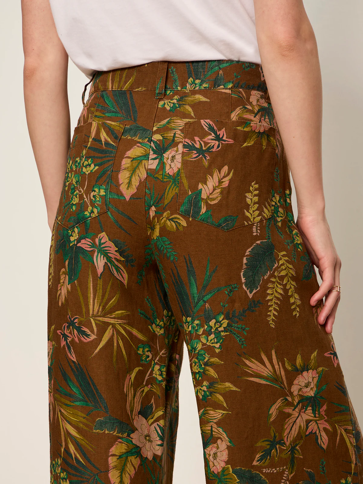 The Linen Marine Wide Leg Pant Vintage Ivy - Image 5