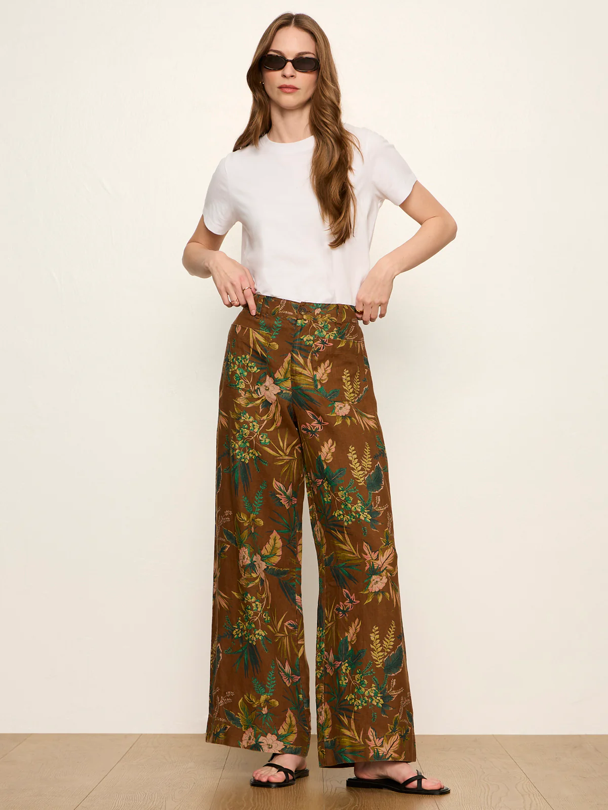 The Linen Marine Wide Leg Pant Vintage Ivy - Image 6
