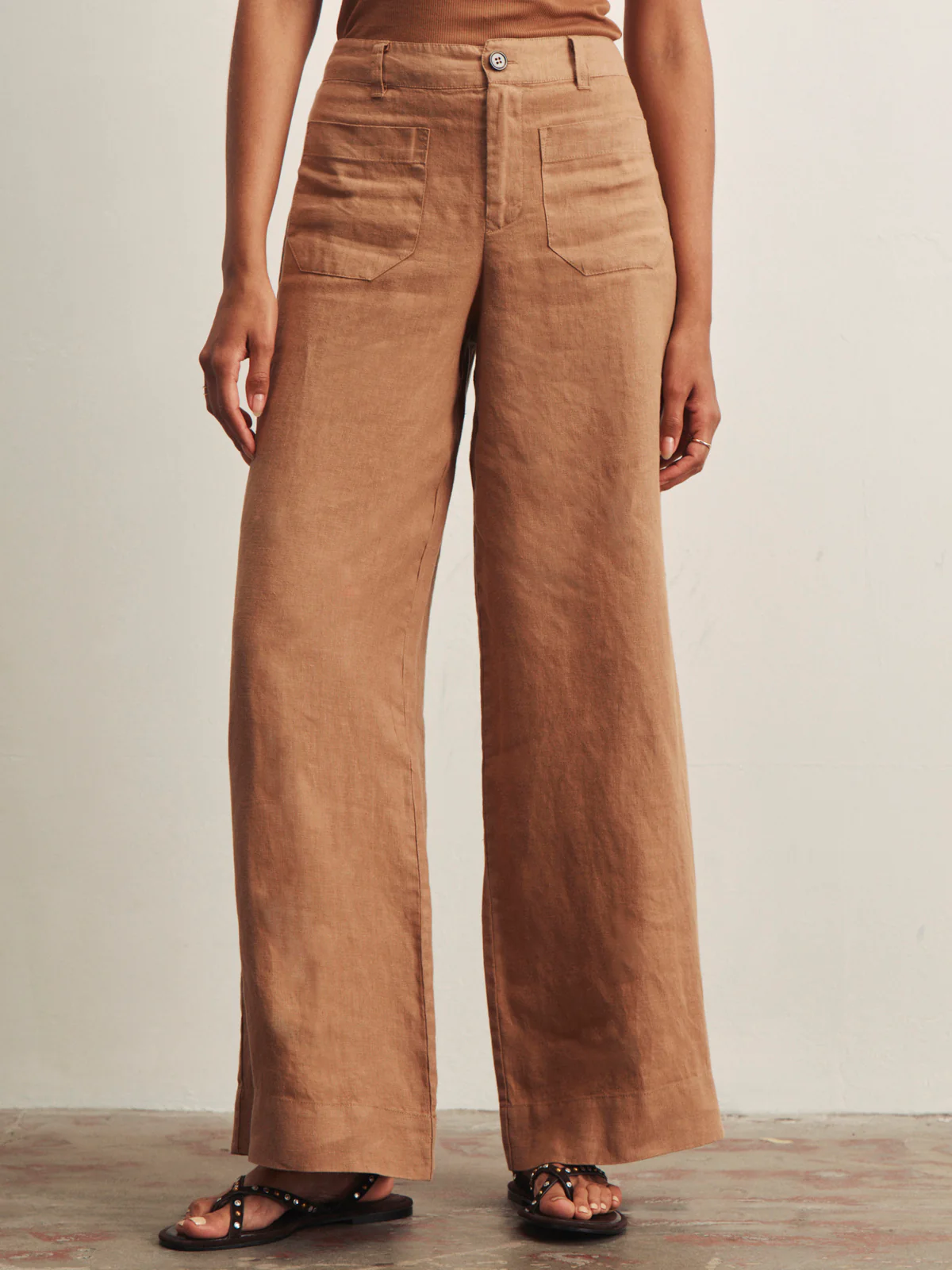 The Linen Marine Wide Leg Toasted Coconut - Image 2