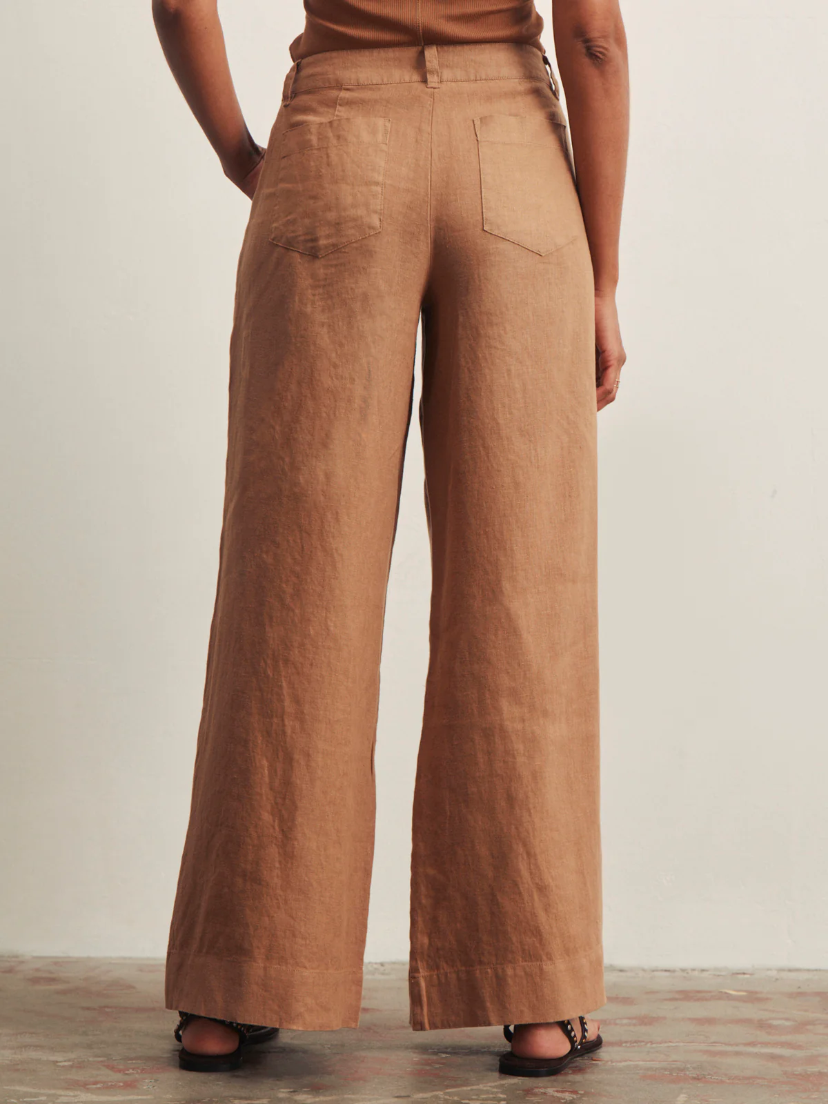 The Linen Marine Wide Leg Toasted Coconut - Image 3