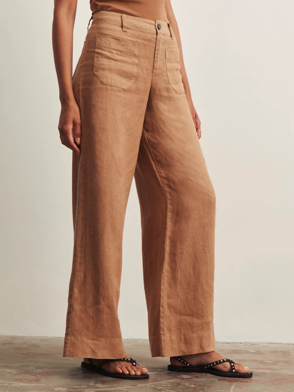 The Linen Marine Wide Leg Toasted Coconut - Image 4