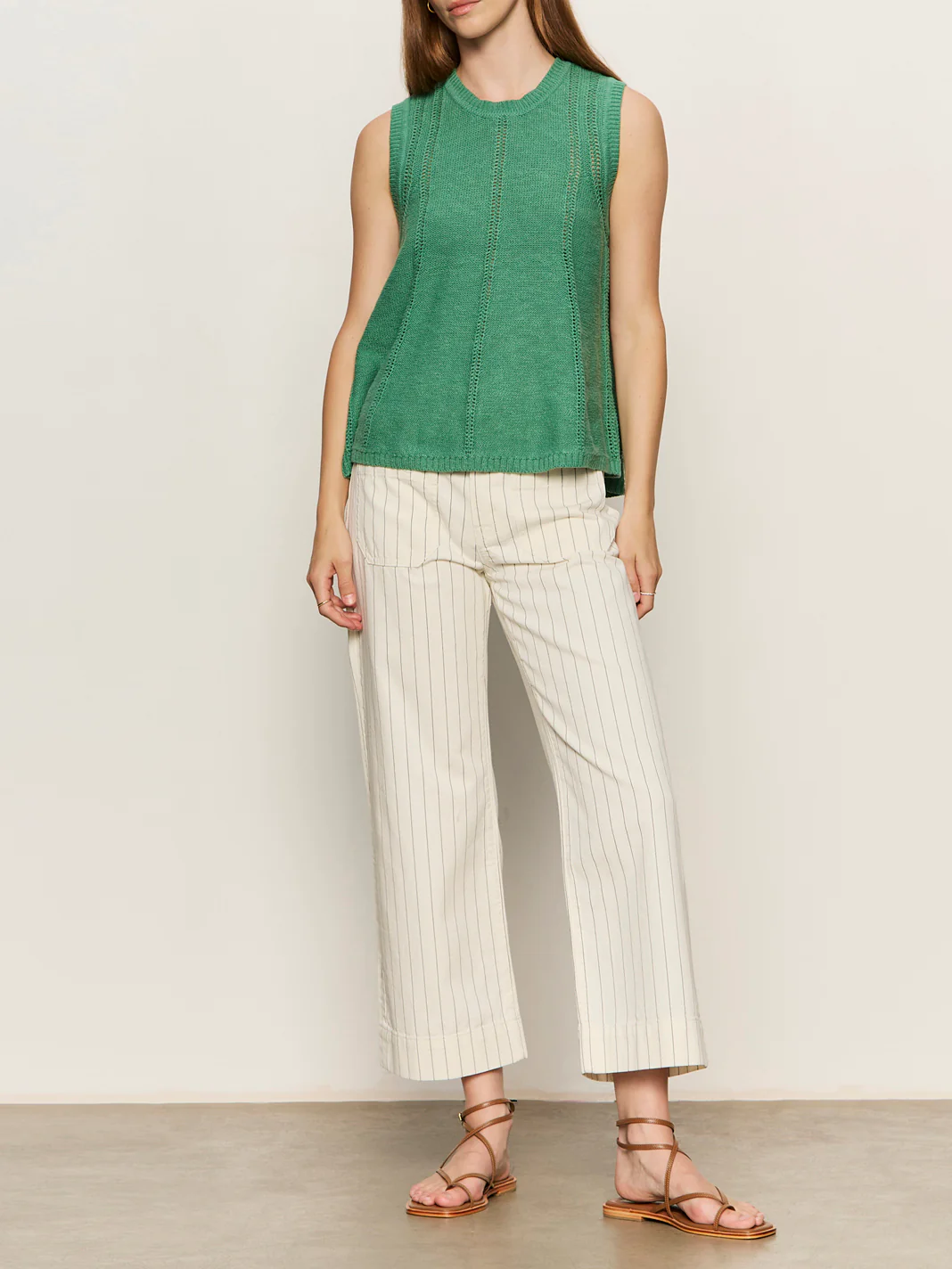 The Marine Jean Crop Bleached White Pinstripe Petite Sizing - Image 6