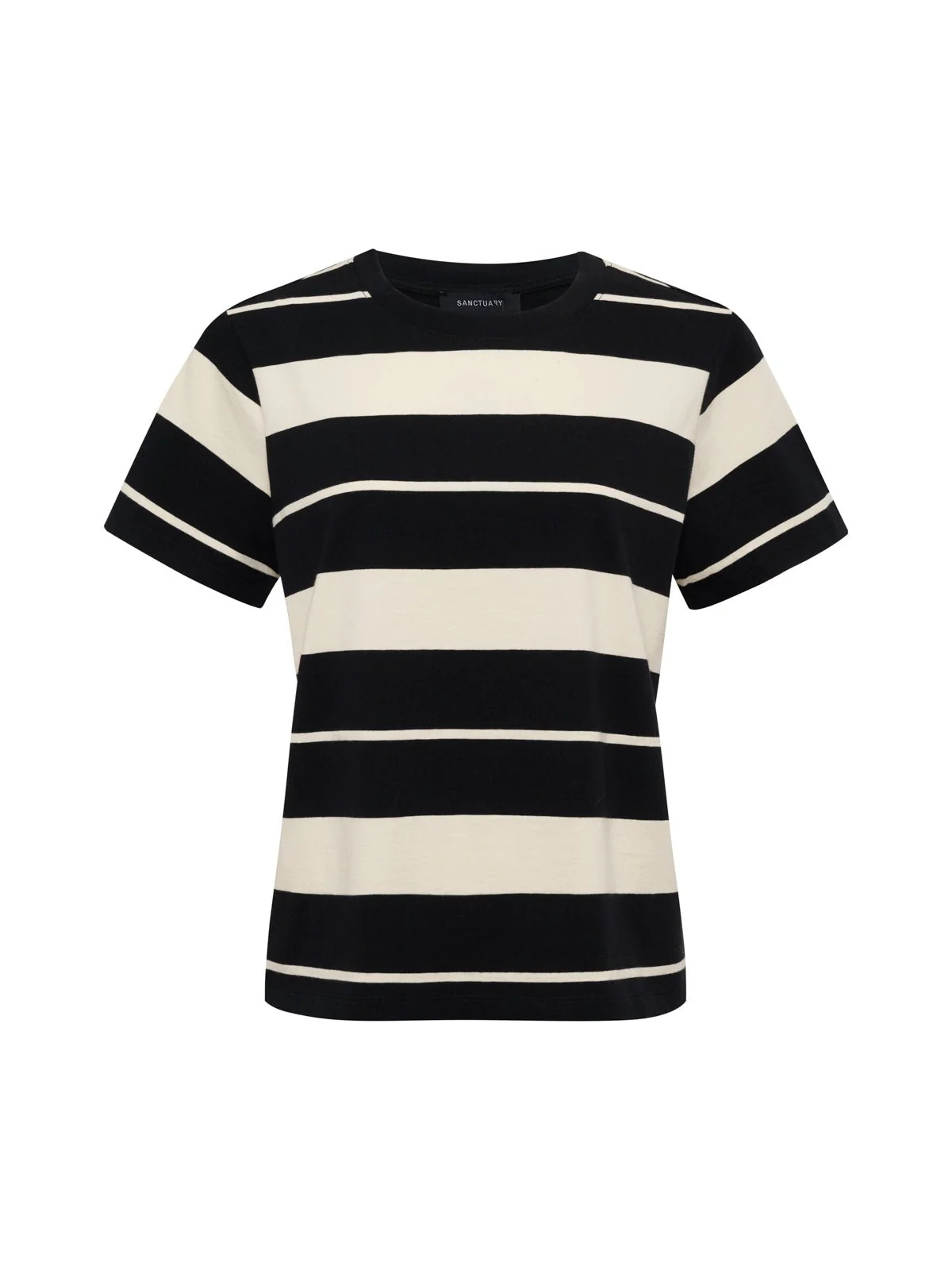 Timeless Tee Vanilla Creme/Black Stripe Extended Sizing - Image 8