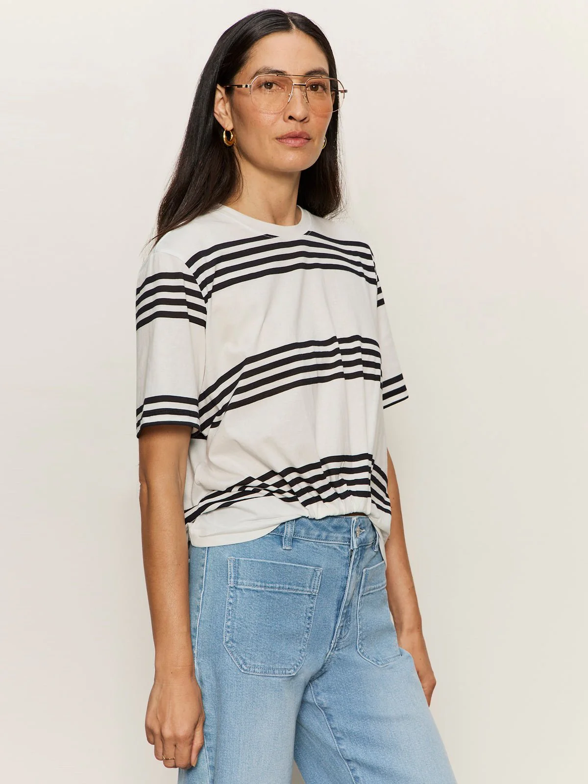 Tuck It Under Tee Chalk / Black Stripe - Image 3
