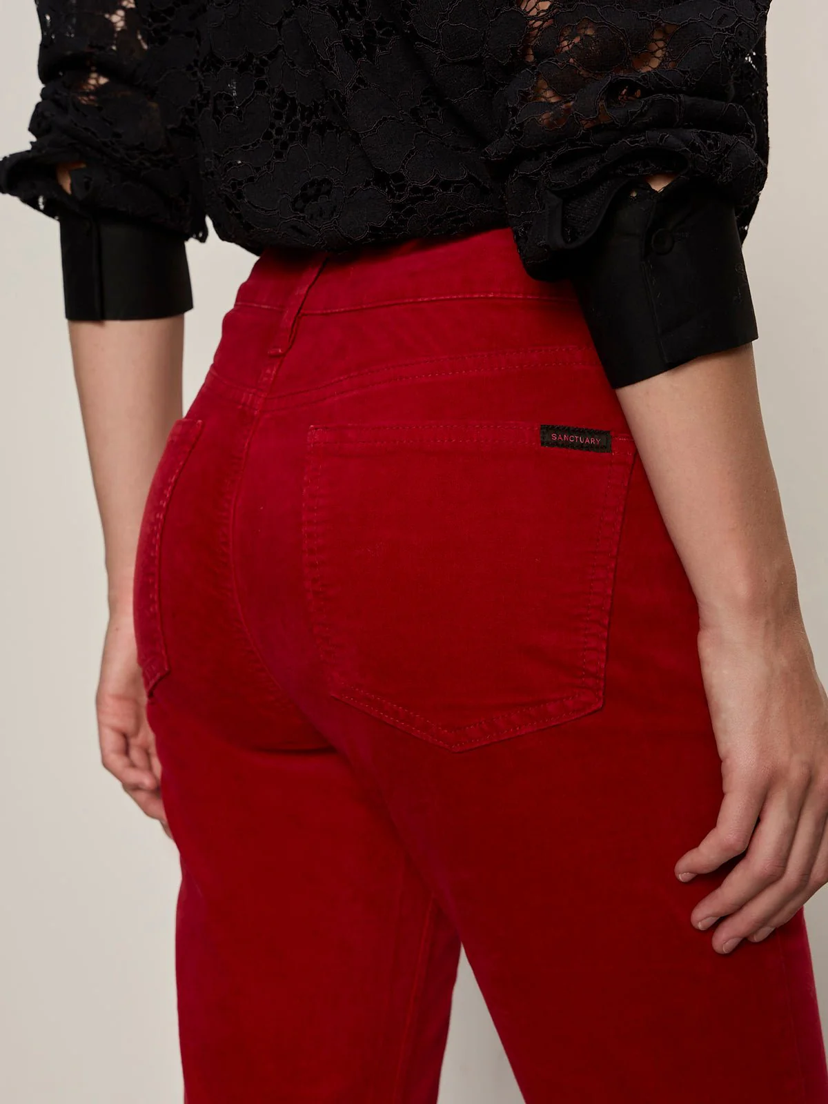 Velveteen Brook Bootcut Pant Cherry Lacquer - Image 4