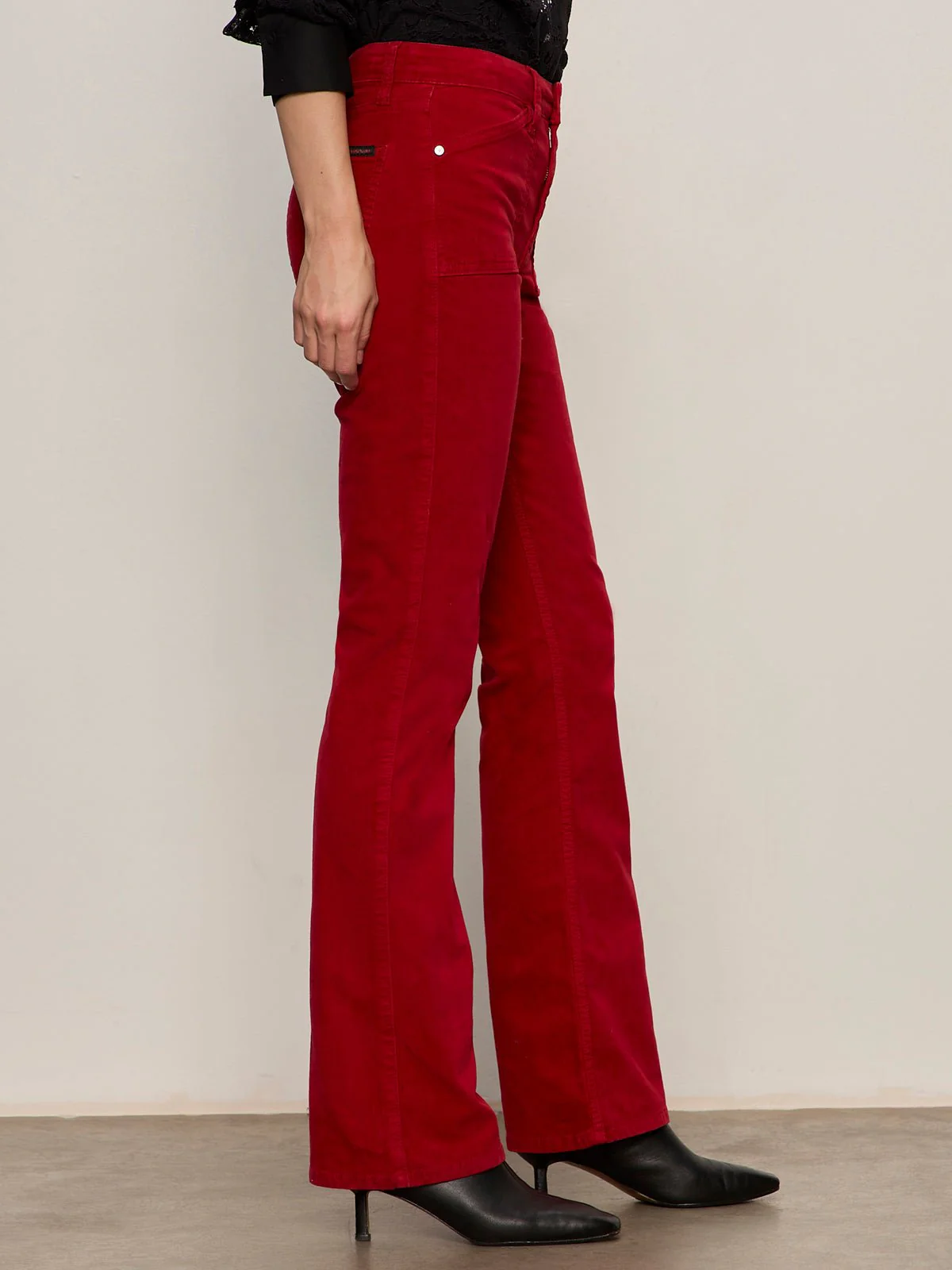 Velveteen Brook Bootcut Pant Cherry Lacquer Petite Sizing - Image 2